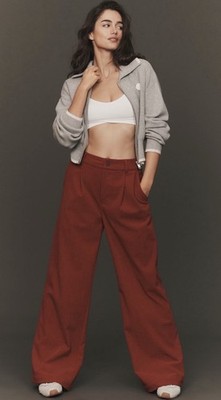 NWT Varley Floris Wide-Leg Pants, S Red Dahlia Corduroy Comfort