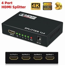 Full HD HDMI Splitter Amplifier Repeater 1080p 4K Female Switch Box 1x4 Port
