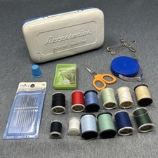 Vintage Sewing Kit Bundle West Germany Needles USA Metal Box Thread Notions Lot