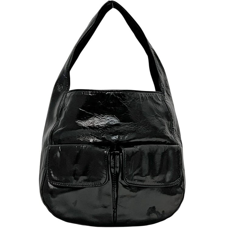 Pre-owned Prada handbag, black NERO VERNI CE SPORT B6026 mini bag, patent