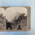 WW1 Military Stereoview C1916 Real Photo Somme France Gas Shell Hits Trench