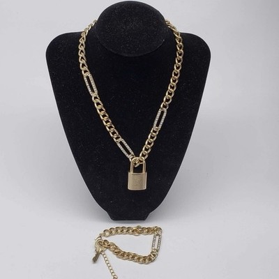 Authentic Louis Vuitton Lock & Key w/ Unbranded Stainless Steel Chain