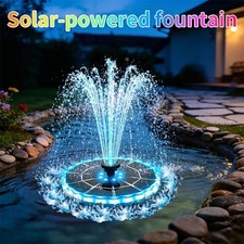 3.5w Solar Fountain Pump Kit 7 Nozzles LED Color Change Bird Bath Pond Fountain