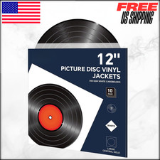 Picture Disc Vinyl Jackets 350gsm White Cardboard LP Album Covers 12" 10PK