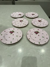 Royal Albert New Country Roses Pink Accent Plate 8” Side/Dessert Set of 6