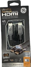 GE Premium 4K ULTRA HD HDMI 2.0 Cable 4ft w/Ethernet Gold Plated Contacts 48719