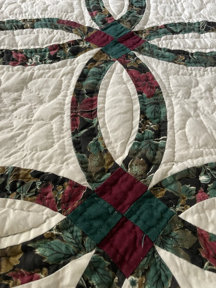 Edredón de anillo de boda doble retazos vintage reversible patio de Navidad - 87"x94" Foto 4 de 4