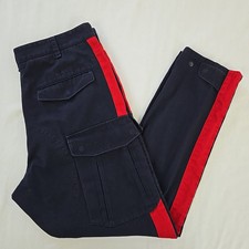 Rag & Bone Corbin Slim Fit Cargo Pants Navy Blue & Red Mens 32x30 Made in USA