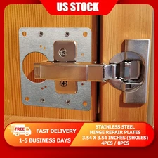 No Profit 4x/8x Hinge Repair Plate Stainless Steel Bracket Kit 3.54 x 3.54inches