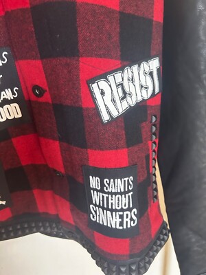 PREVIEW 2013年2月号 Cult of Individuality Men's NWT Twofer Plaid Studded Denim