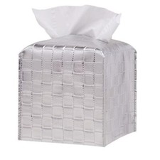 Tissue Box Cover, Tissue Box Holder, Tissue Holders Decorative Organizer Silver