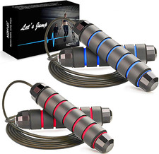 Paquete de 2 Cuerdas de Saltar Ajustables para Ejercicios para Mujeres y Hombres