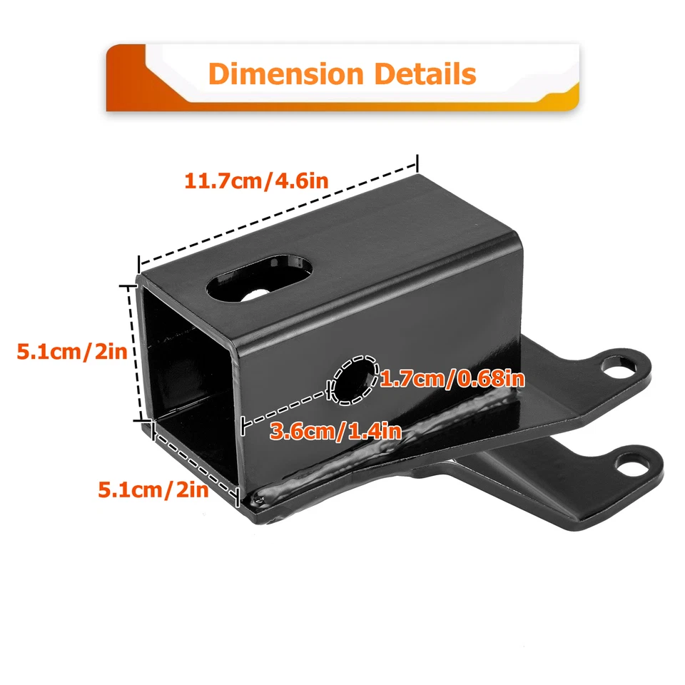 Steel 2" Rear Receiver Hitch For Honda Rancher TRX350/TRX400 2000-2007 - Image 4 of 4