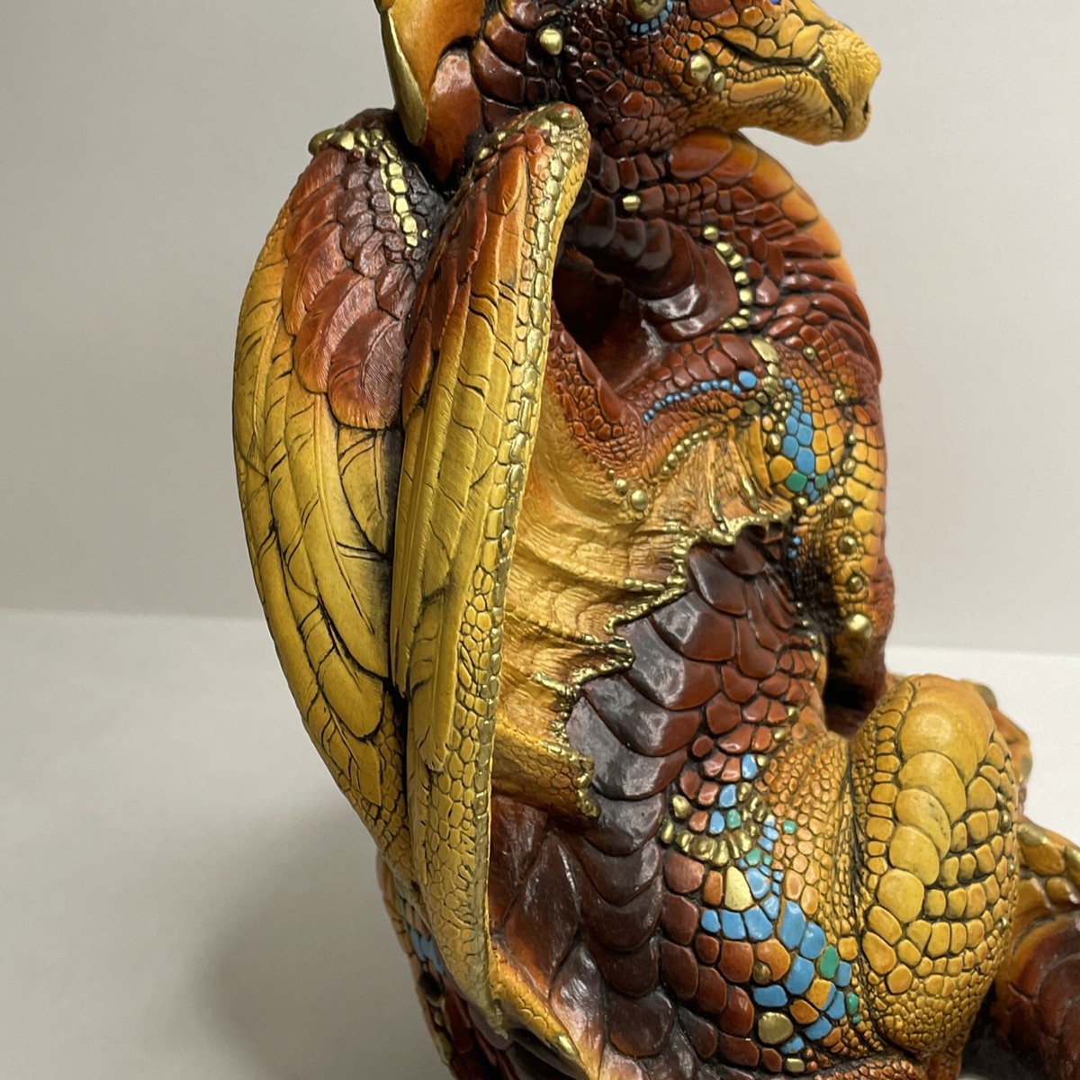Windstone Editions Pena Dragon Turquoise Brown Gold Retired 1986