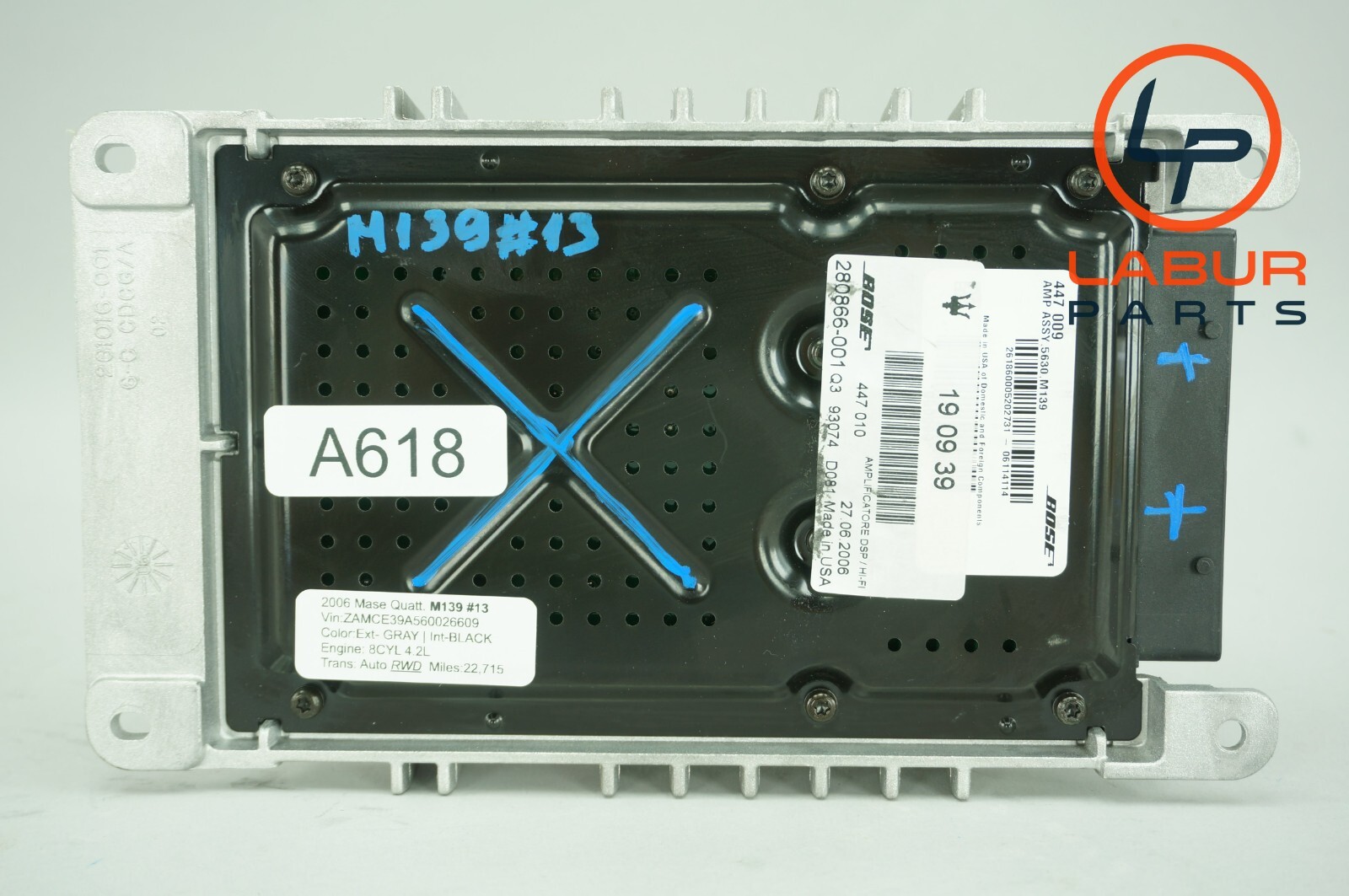 M139 03-08 Maserati Quattroporte Bose Audio Sound Amplifier AMP A618