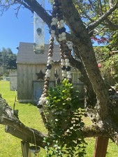 Boho Beaded Plant Hanger. Wooden Beads