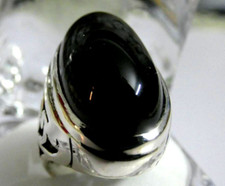 Handmade Aqeeq Men Ring Dark Red Agate Mens Ring Natural Gemstone 925 Silver