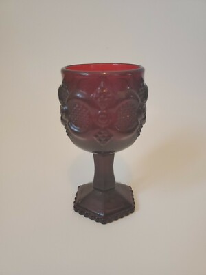 Avon Crystal 1876 Cape Cod Ruby Red Wine Glass Tableware Dinnerware Retired