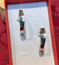 Vintage Sterling Silver .925 Hoop Earrings w/...