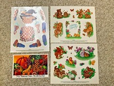 NWT Window Cling Set Lot Spring Thanksgiving Fall Harvest Bunny Scarecrow Floral