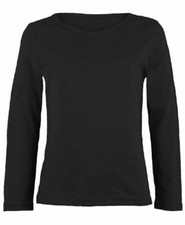 New Girls Long Sleeve Top Kids Plain All Colour Tee Tops T-Shirt Age 2-13 Years