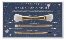 SEPHORA ONCE UPON A NIGHT 3 DOUBLE-ENDED BRUSHES SET POWDER BLUSH EYESHADOW BROW