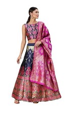 lehenga choli for women woven design stitched silk lehenga  blouse with dupatta