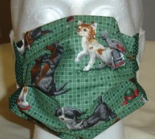 USA cotton Face mask cover, handmade/w Puppy Kitty Green Fabric FAST SHIP