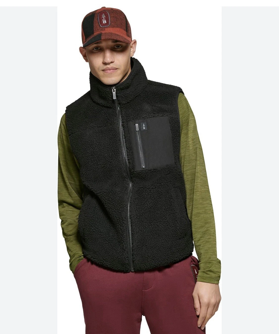 Telluride Black Sherpa Fleece Full Zip Vest Mens Size XL NWT