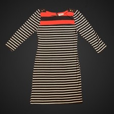 Womens Sweater Dress Medium Striped Midi 
