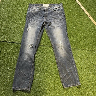 Vintage Ecko Jeans Mens 34 Dark Wash Thrashed Y2K