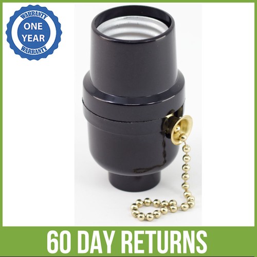 3 Way Light Bulb Pull Chain Light Bulb Socket With Shade Ring - E26 ...