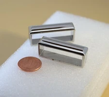 New 1 3/8", 35mm belt keepers(#40B) 2pcs for man/women silver nickel color USA