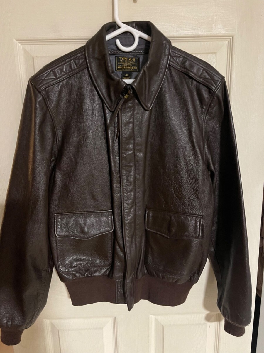Vintage Willis & Geiger Type A2 Flight bomber leather jacket size