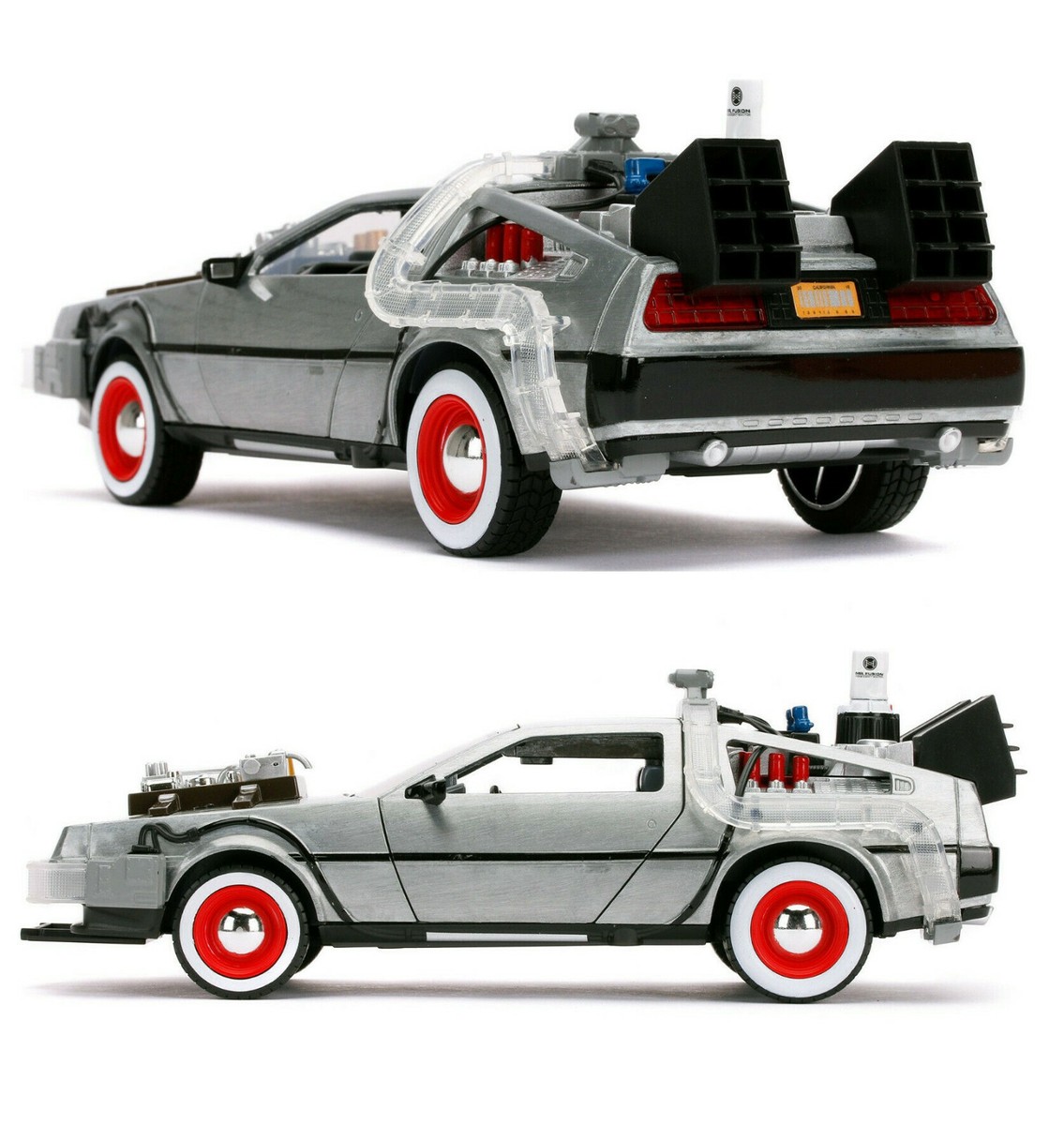 Back to the Future 3, DeLorean Time Machine w lights, Diecast Car
