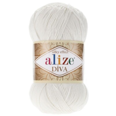DIVA ALIZE SILKY MERCERIZED ACRYLIC YARN FOR HANDICRAFTS/GARMENTS 3.5OZ/100GR