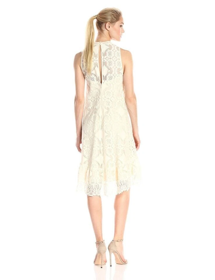 Vestido Mara Erin Fetherston Doily Renda Marfim Tamanho 16 $235 - Imagem 2 de 4