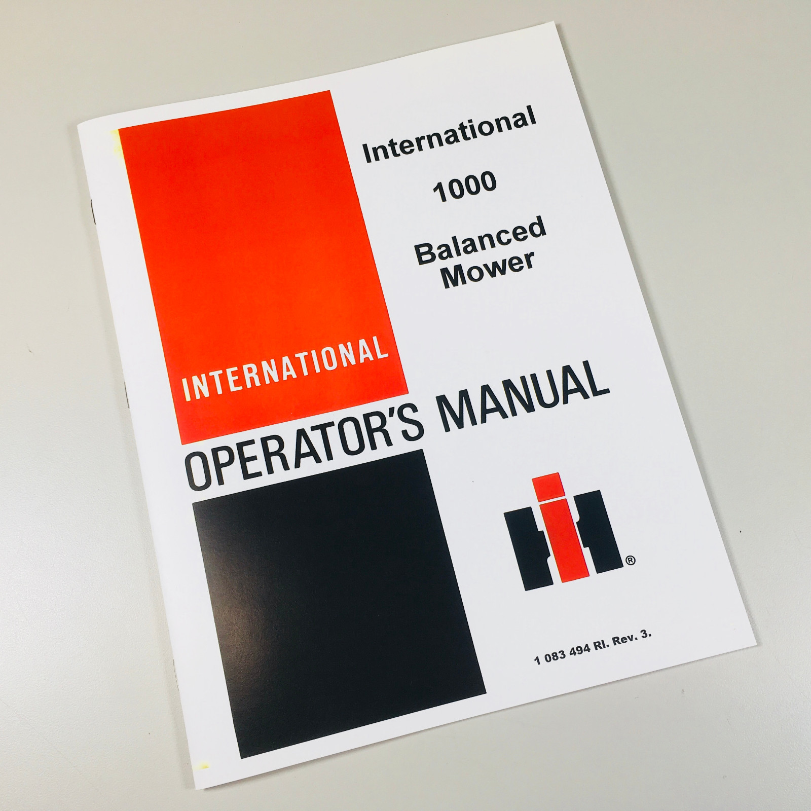 International Harvester 1000 Balanced Mower Operators Owners Manual