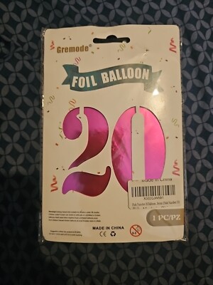 Gremode ''20'' Foil Number Balloon for Birthday Anniversary - 40 Inch - Pink