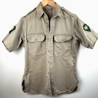 VTG WW2 US ARMY Military Khaki Uniform Cotton 40s Shirt Size M Brooks Brother