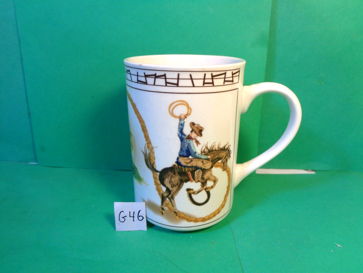 Cowboy/Covered Wagon Coffee Mug, #5200, American Atelier At Home (Used/EUC)