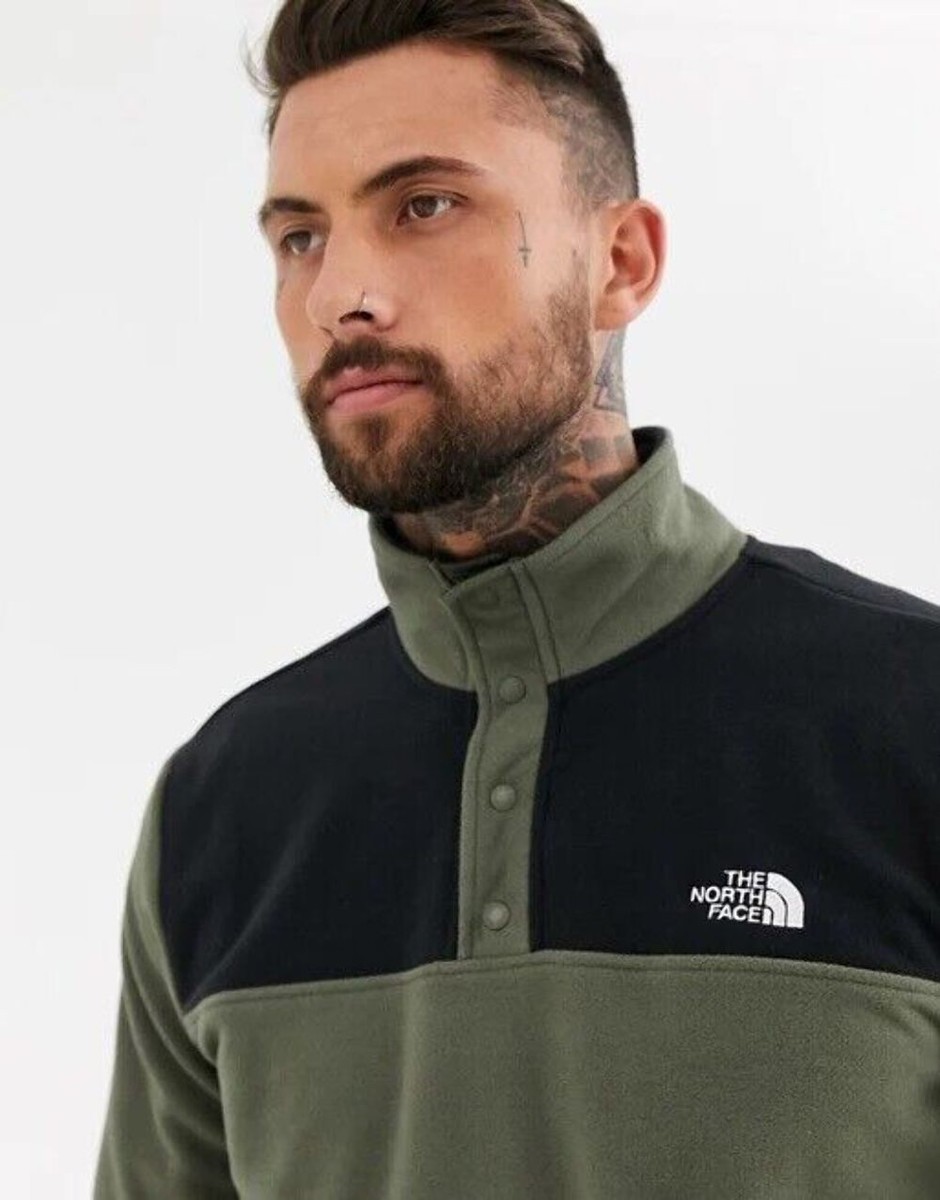 4枚セット　THE NORTH FACE mens hommes 激安価格 The North Face Men's TKA Glacier Snap-Neck Pullover Green (Sizes S