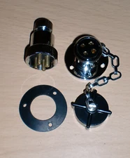 ECS 2304 Waterproof Brass Boat Deck Plug 4 Pin 12v/24v 3A Marine Caravan Socket