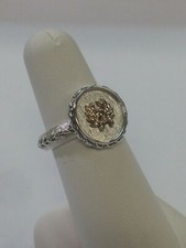 Solid 14kt Yellow Gold and 925 Sterling Silver Ring