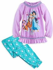 Disney Store Princess Jasmine 2 PC Long Sleeve Pajama Set Girl Size 5/6
