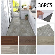 36pcs Vinyl Flooring Panels Self Adhesive PVC Floor Tile Kitchen Bathroom Decor