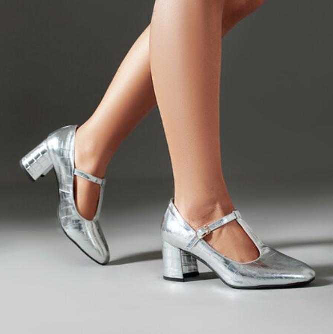 PANTOFOLA D’ORO Scarpe donna primavera autunno Mary Jane's punta tonda tacco grosso decolte chic