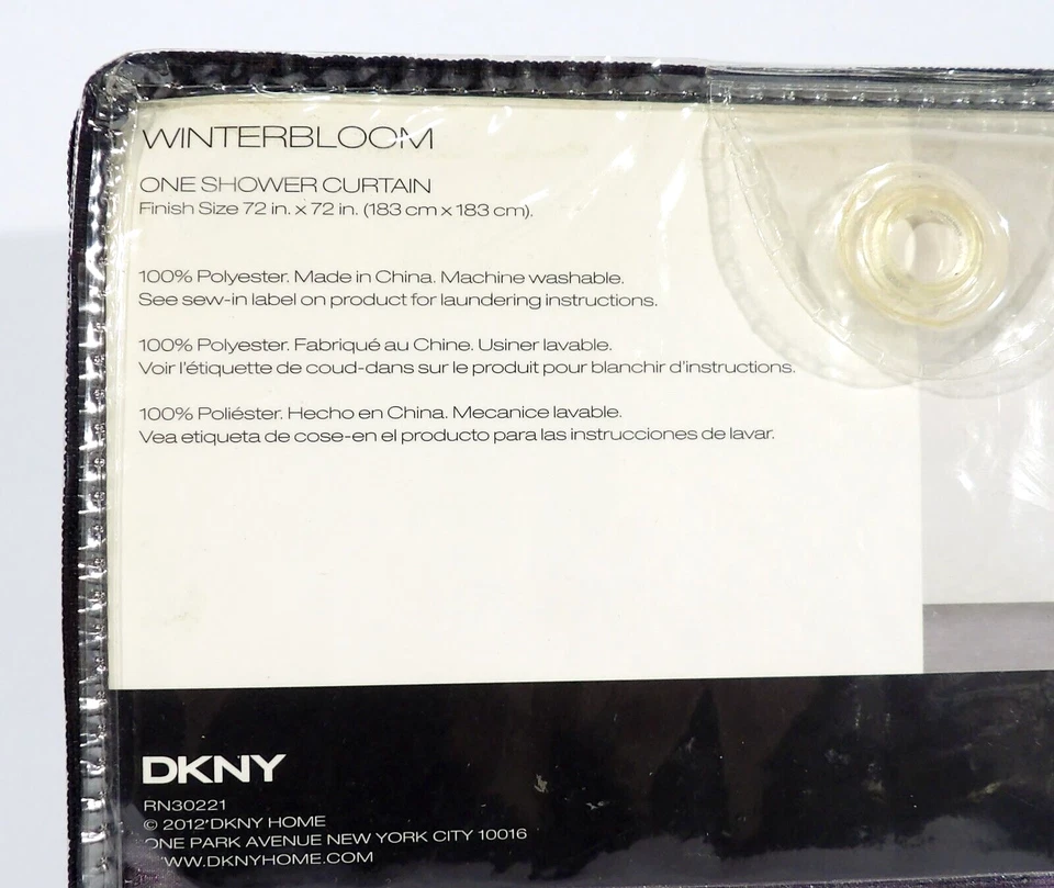 DKNY WINTERBLOOM Cortina de Ducha Tela Floral Púrpura 72" x 72" Foto 3 de 3