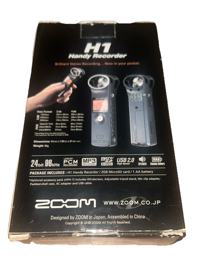 Zoom H1 Handy Portable Digital Recorder - Image 3 of 4