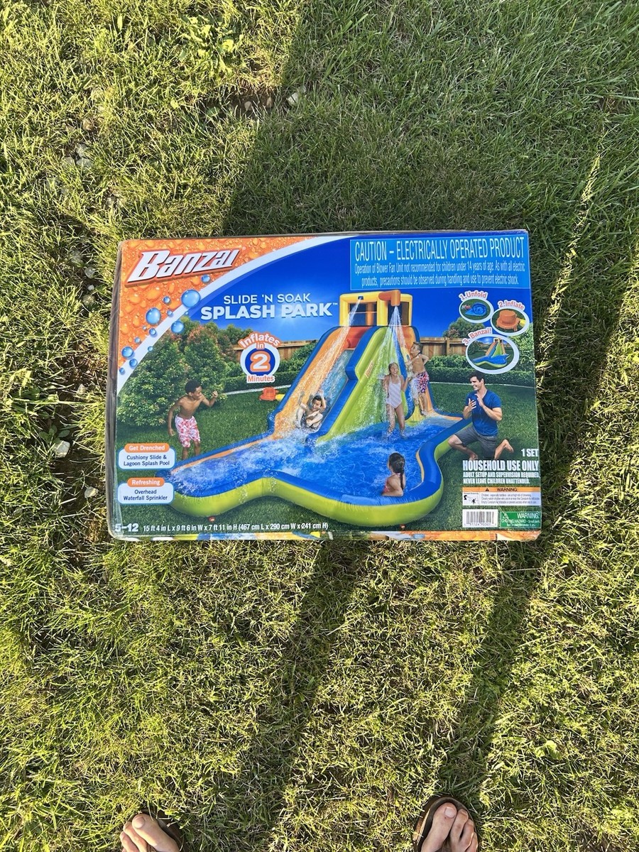 Banzai Slide N Soak Splash Park Inflatable Kids Water Park Play